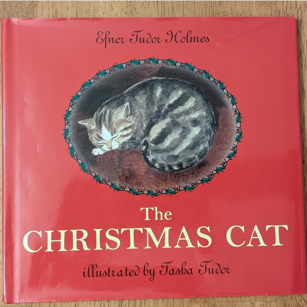 CHRISTMAS CAT 1976 Tudor Holmes Hardcover with Dust Jacket